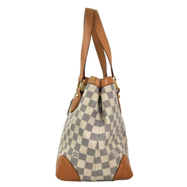 3 Louis Vuitton Hampstead PM Shoulder Bag Damier Azur Canvas White