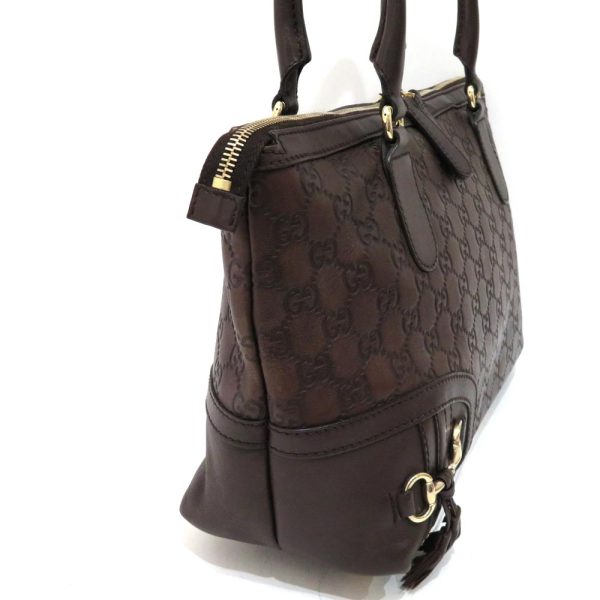 3 Gucci Shima Tote Bag Horsebit AB Rank Dark Brown