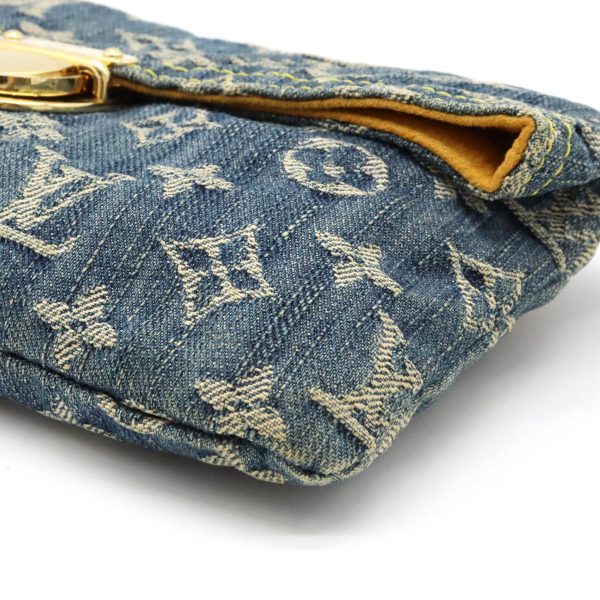 3 Louis Vuitton Monogram Denim Pochette Plat Clutch Bag