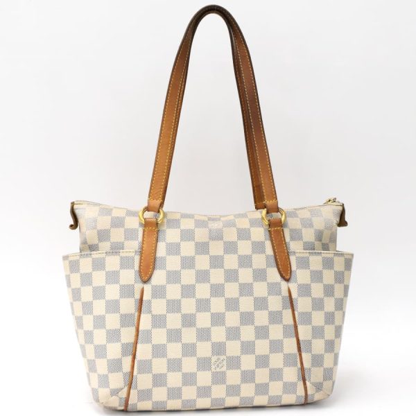 3 Louis Vuitton Totally PM Tote Shoulder Bag Damier Azur Ivory