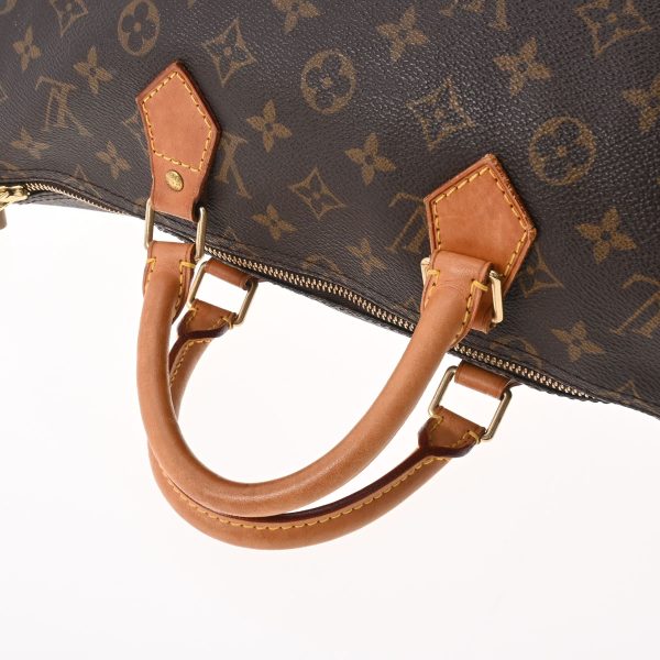 3 Louis Vuitton Monogram Speedy 35 Monogram Canvas Handbag Brown