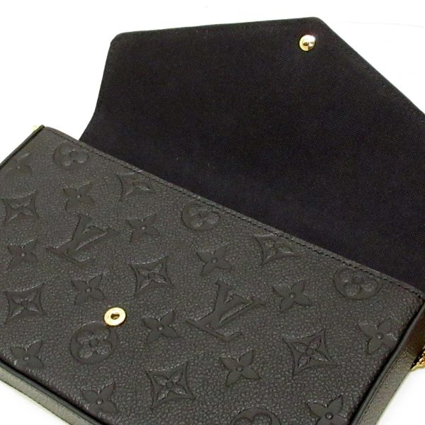 3 Louis Vuitton Pochette Felicie Wallet Noir Monogram Empreinte Leather