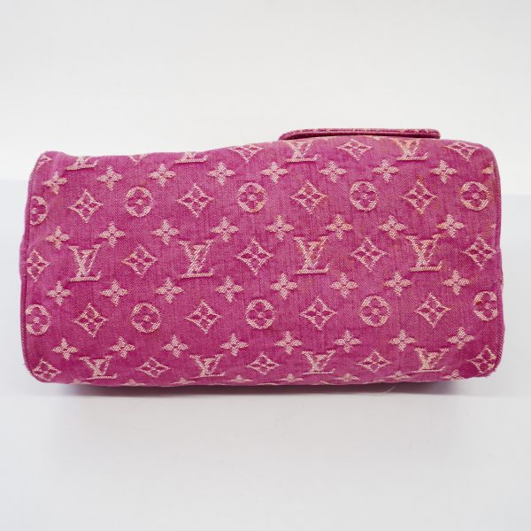 3 Louis Vuitton Handbag Monogram Denim Neo Speedy Fuchsia