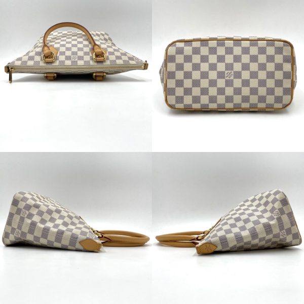 3 Louis Vuitton Tote Bag Damier Azur Saleya PM Handbag White Bag