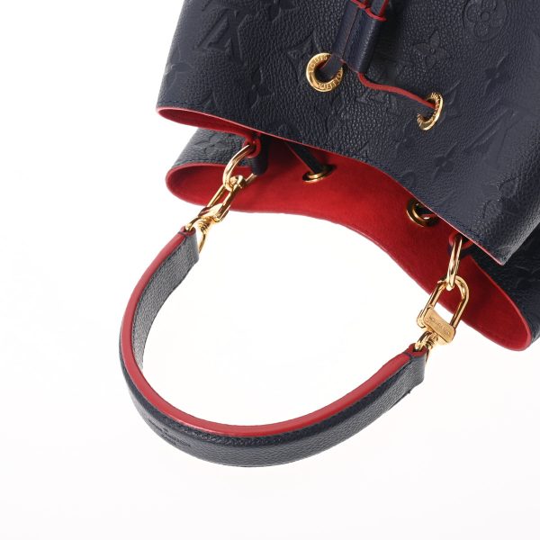 3 Louis Vuitton Monogram Emplant Neonoe Marine Rouge Implant 2way Bag