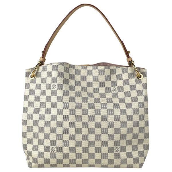 3 Louis Vuitton Graceful PM Shoulder Bag Damier Azur White