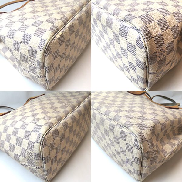 3 Louis Vuitton Neverfull PM Azure White Tote Bag