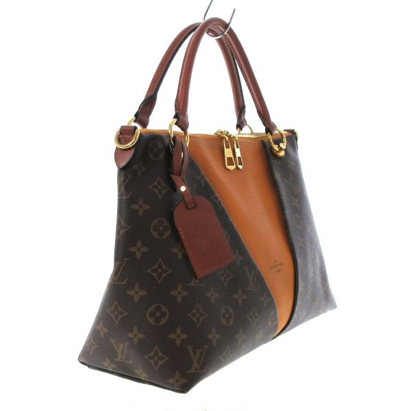 37095287 2 Louis Vuitton V tote MM Mmonogram Canvas Grain Calf Leather Tote Bag