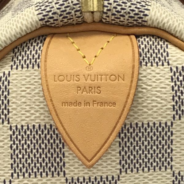 37142124 7 Louis Vuitton Speedy 30 Azure Damier Canvas Handbag