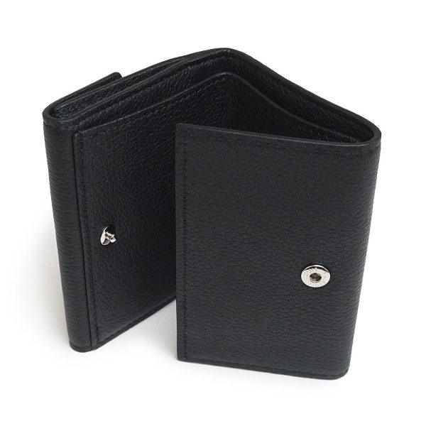 4 Louis Vuitton Portefeuille Lock Mini Compact Tri fold Wallet Calf Leather Noir Black