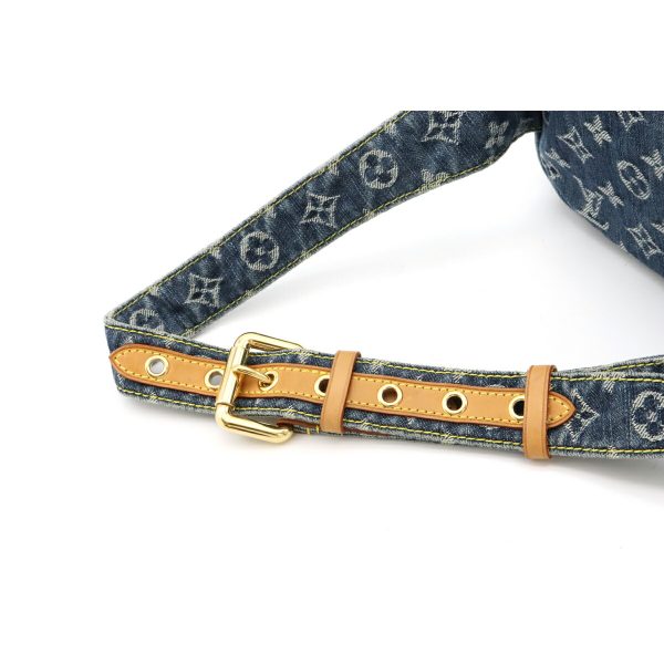 4 Louis Vuitton Monogram Denim Bum Bag Waist Bag Body Bag Shoulder Bag Blue