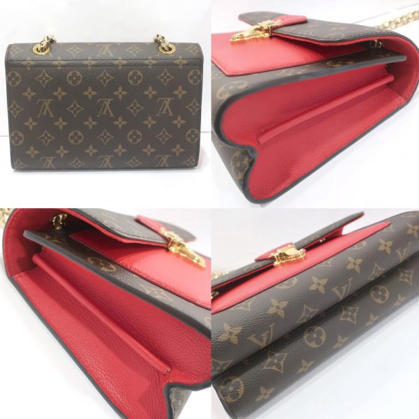 4 Louis Vuitton Vavin Chain Shoulder Bag Monogram Canvas Leather Red