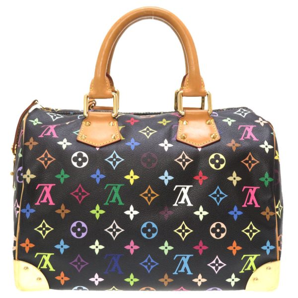 4m0076bga5 2 Louis Vuitton Monogram Multicolor Speedy 30 Noir Handbag