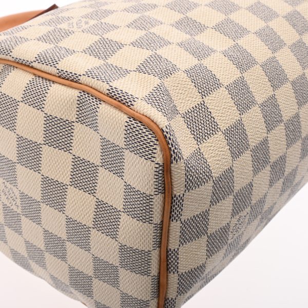 5 Louis Vuitton Damier Azur Speedy 25 White Canvas Handbag