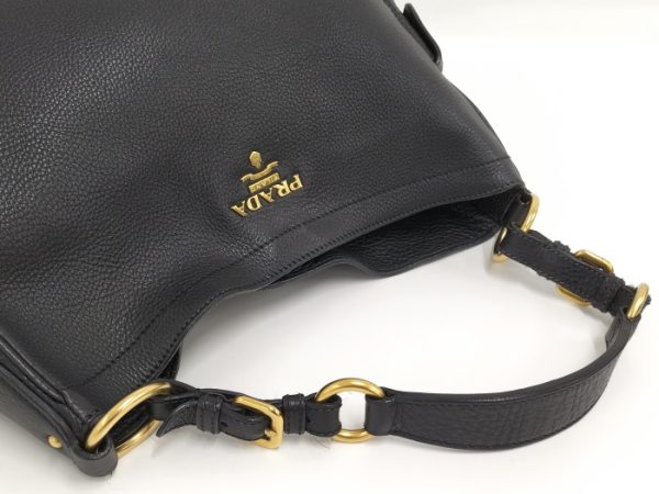 5 Prada Shoulder Bag Leather Black