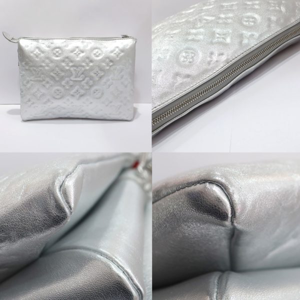 5 Louis Vuitton Coussin PM Monogram Embossed Lambskin Leather Silver