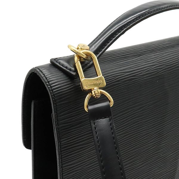 6 Louis Vuitton Epi Monceau Shoulder Bag Noir Black