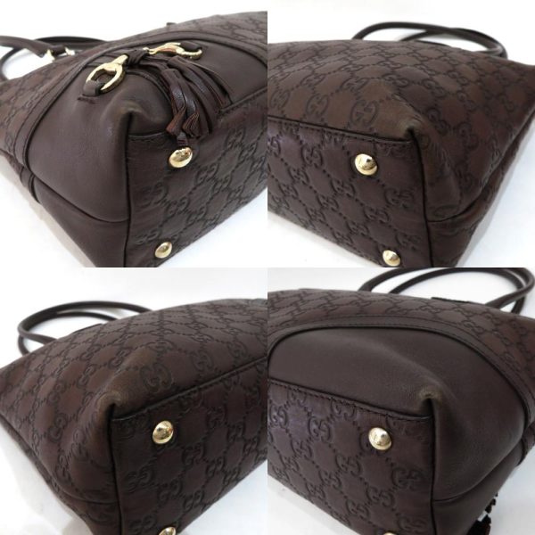 6 Gucci Shima Tote Bag Horsebit AB Rank Dark Brown