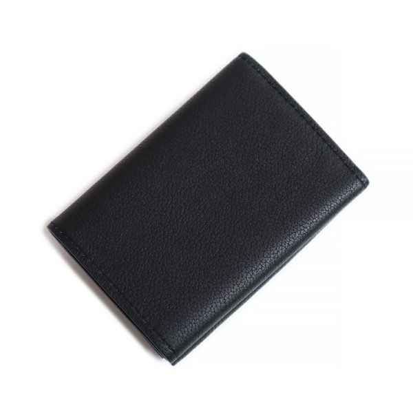 6 Louis Vuitton Portefeuille Lock Mini Compact Tri fold Wallet Calf Leather Noir Black