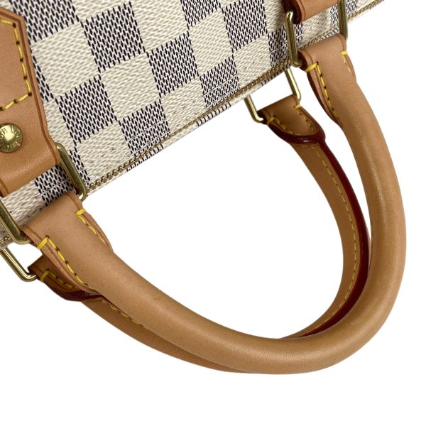 6 Louis Vuitton Speedy 30 Boston Bag Handbag Damier Azur White