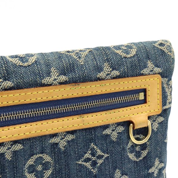 6 Louis Vuitton Monogram Denim Pochette Plat Clutch Bag