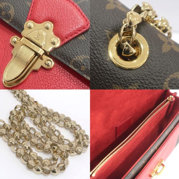 6 Louis Vuitton Vavin Chain Shoulder Bag Monogram Canvas Leather Red