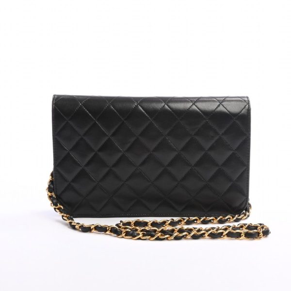 6062986 12 Chanel Chain Shoulder Bag Lambskin Black