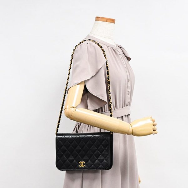 6062986 15 Chanel Chain Shoulder Bag Lambskin Black