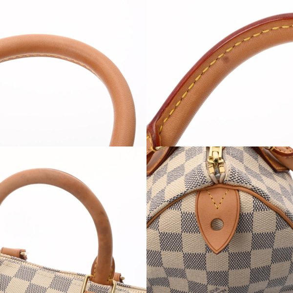 7 Louis Vuitton Damier Azur Speedy 25 White Canvas Handbag