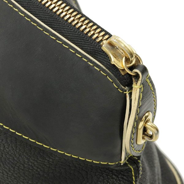 7 Louis Vuitton Suhari Lockit GM Shoulder Bag Leather Noir Black Black Gold Hardware