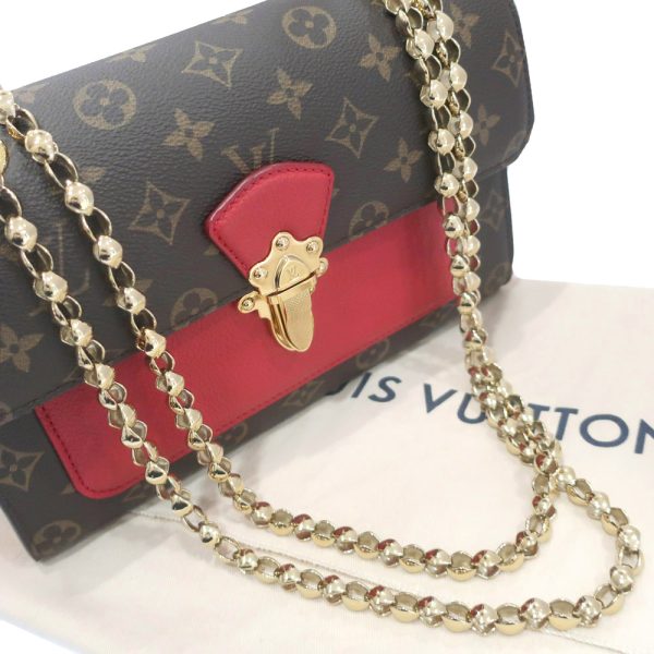 8 Louis Vuitton Vavin Chain Shoulder Bag Monogram Canvas Leather Red