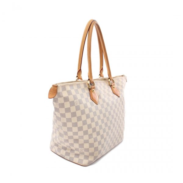 844100 1 Louis Vuitton Saleya MM Damier Azur Tote Bag Leather White