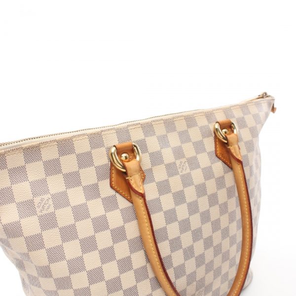 844100 6 Louis Vuitton Saleya MM Damier Azur Tote Bag Leather White