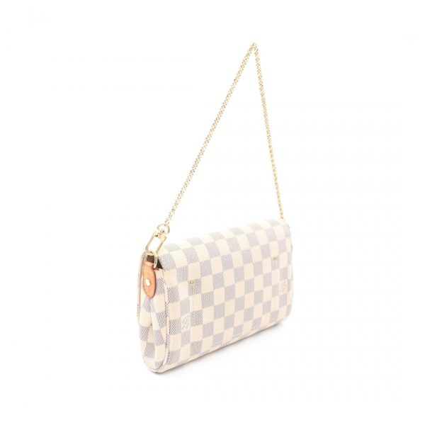 844111 1 Louis Vuitton Favorite PM Damier Azur Chain Handbag White