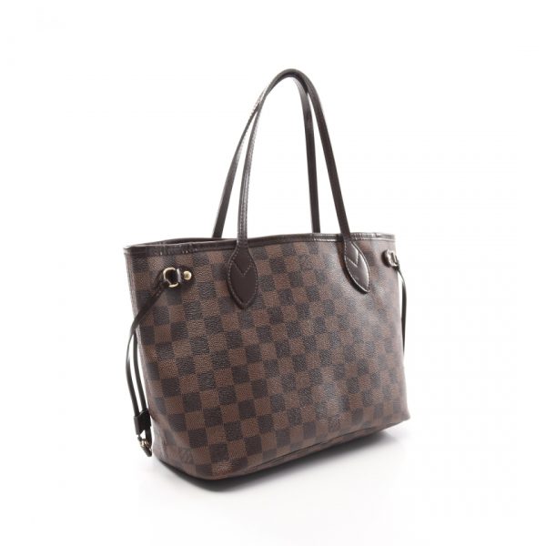 844348 1 Louis Vuitton Neverfull PM Damier Ebene Handbag PVC Leather Brown