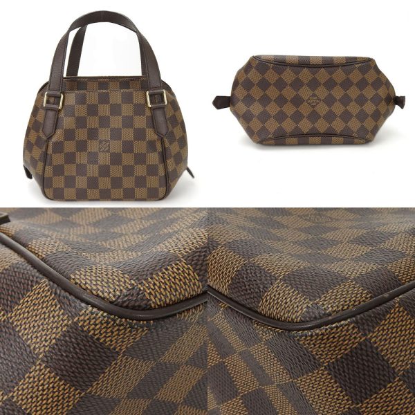 b a20012 4 Louis Vuitton Hand Bag Belem PM Damier Ebene Gold Metal