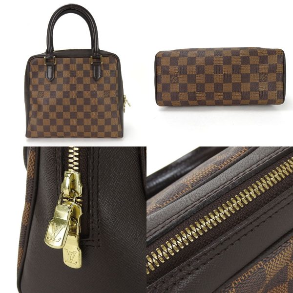 b a20014 4 Louis Vuitton Handbag Damier Brera Ebene Gold Metal Fittings Leather