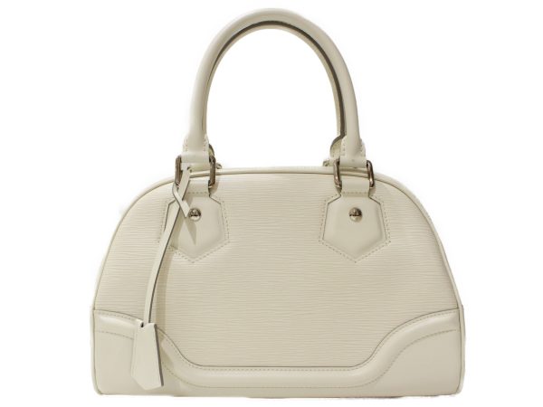 imgrc0092479396 Louis Vuitton Montaigne PM Epi Leather Handbag White