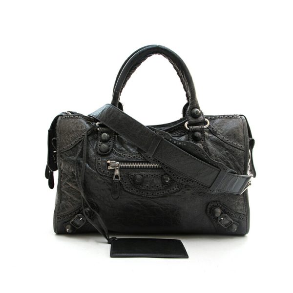 p13192 1 Balenciaga Giant Broads City Shoulder Bag Black