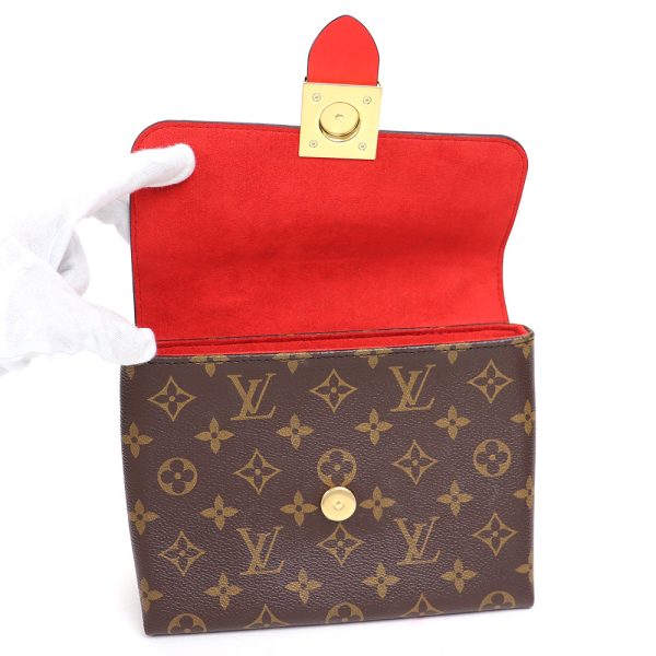 0001273 12 Louis Vuitton Locky BB Monogram Coquelicot Shoulder Bag Leather Red