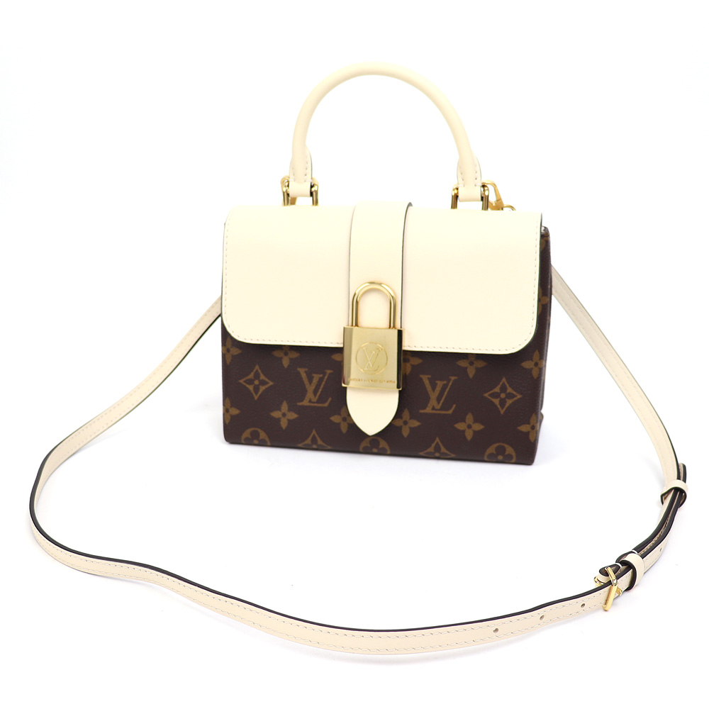 Louis Vuitton Locky BB Monogram Creme Shoulder Bag Leather