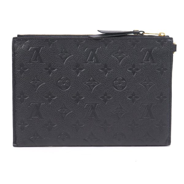 0009326 3 Louis Vuitton Pochette Melanie MM Monogram Implant Noir Clutch Bag