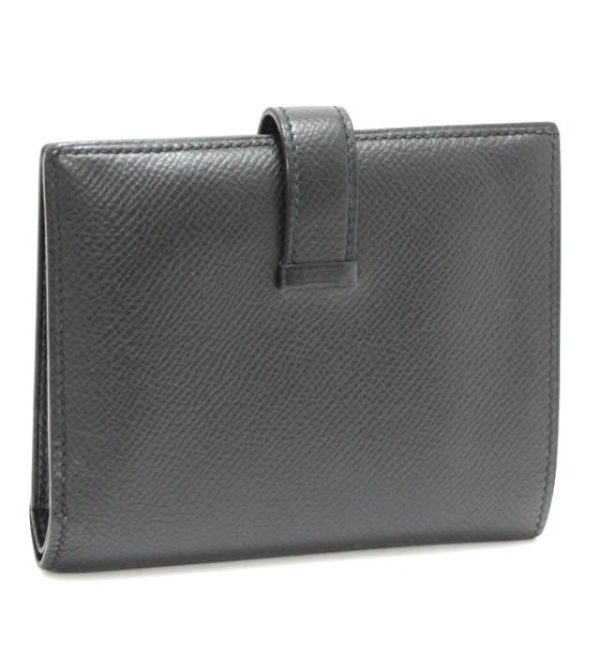 012223 01 Hermes Bearn Compact Epson Black Wallet Z Engraved