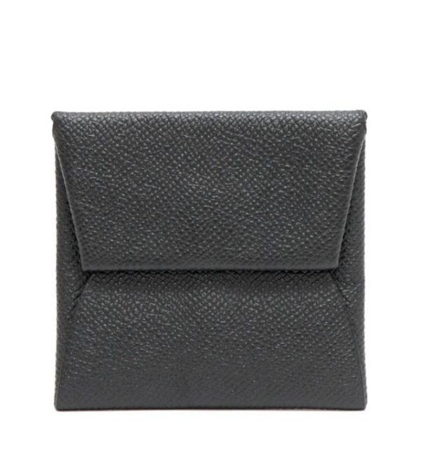 012262 00 1 Hermes Bastia Black Coin Case Purse C Engraved