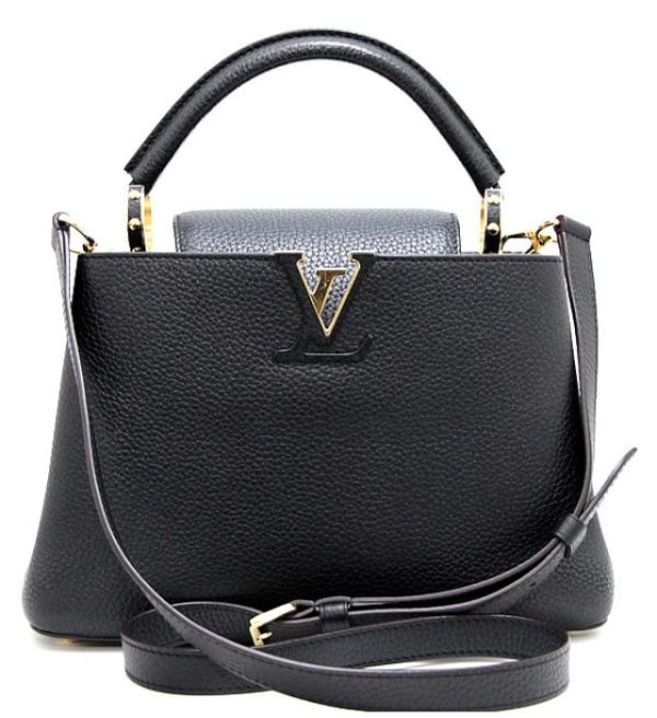 012341 01 Louis Vuitton Capucine BB 2way Shoulder Bag Leather Black