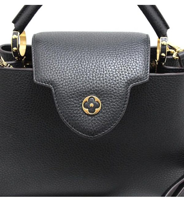 012341 07 Louis Vuitton Capucine BB 2way Shoulder Bag Leather Black