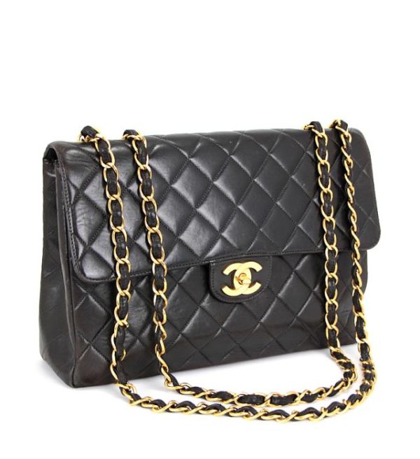 059078 00 1 Chanel Matelasse 30 Chain Shoulder Bag Lambskin Black