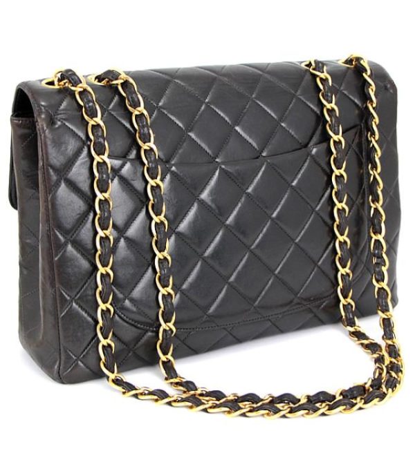 059078 01 Chanel Matelasse 30 Chain Shoulder Bag Lambskin Black