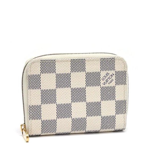 059835 00 1 Louis Vuitton Zippy Coin Purse Case Damier Azur White