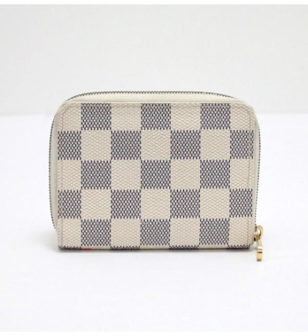 059835 01 Louis Vuitton Zippy Coin Purse Case Damier Azur White